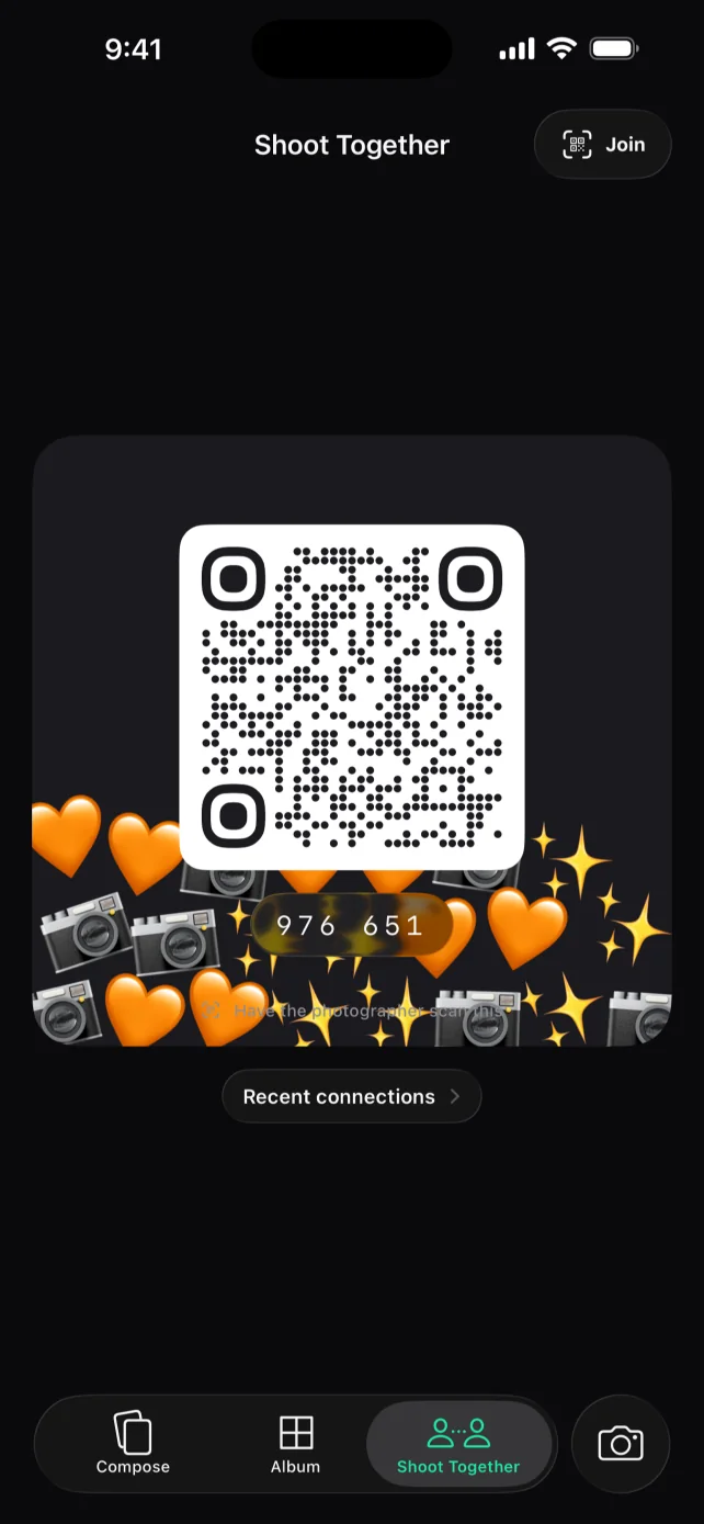 Pairing two iPhones with a QR code